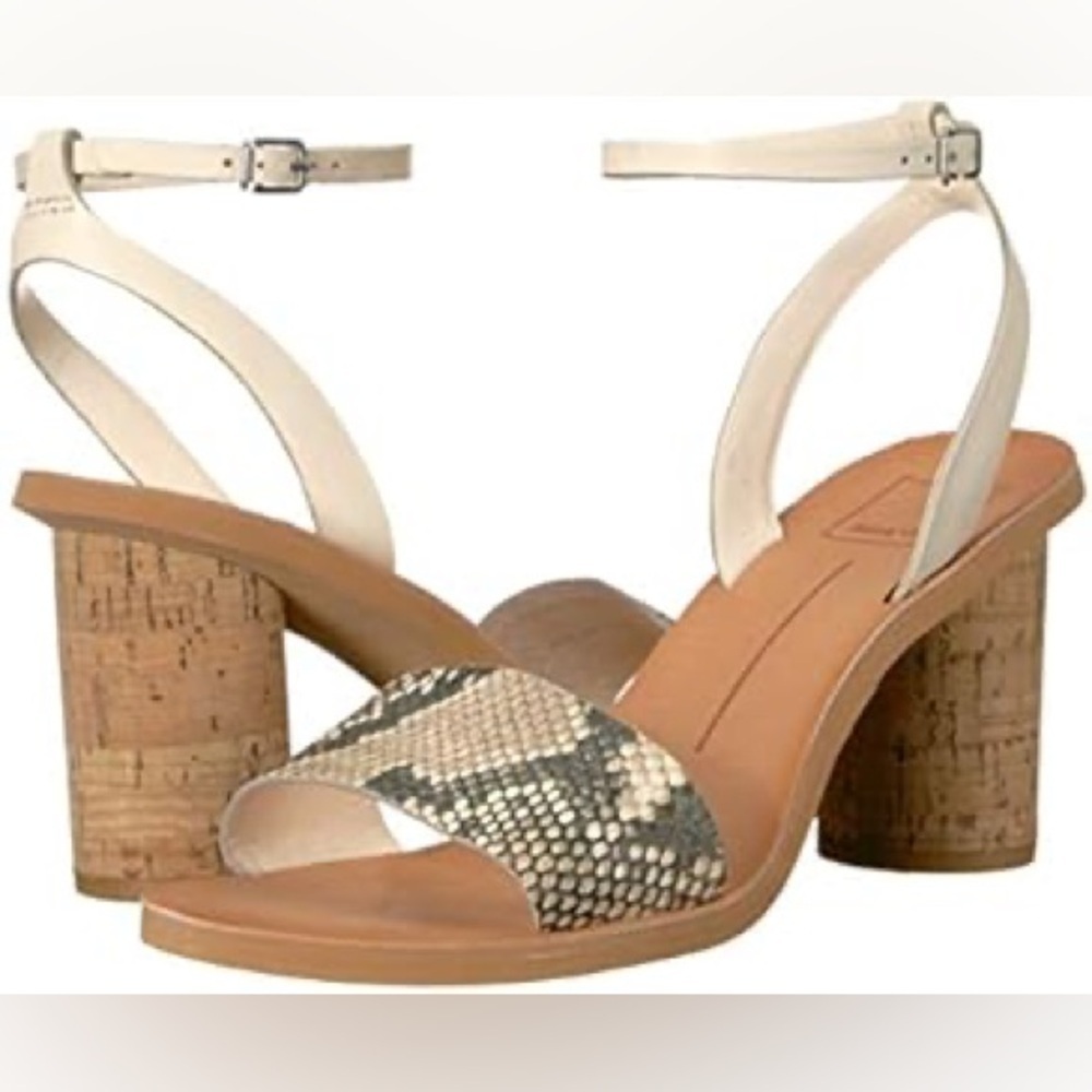 Dolce Vita Snake Print Jali Block Heel Sandals Size 10 NWOB